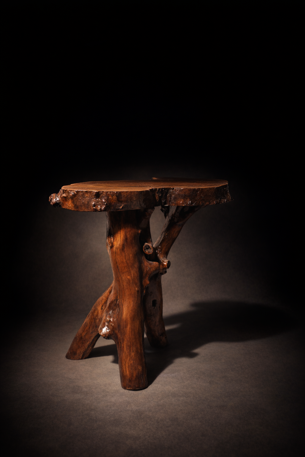 Handcrafted Driftwood Side Table – Natural Wooden Sculptural Table by Kalaayan